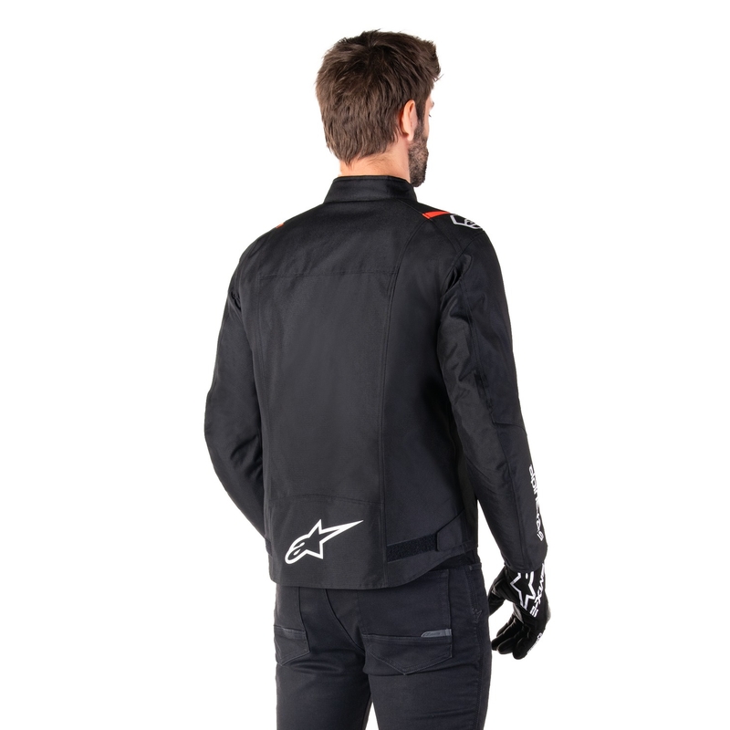 Alpinestars T-SPS 2 Nepremočljiva motoristična jakna črno-belo-fluo rdeča