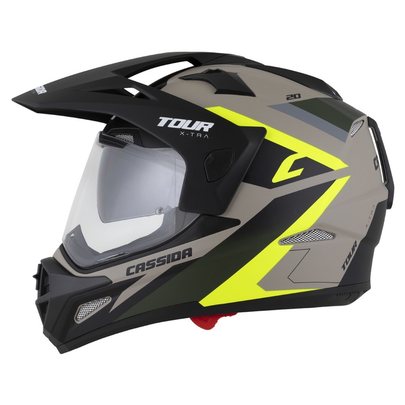 Enduro čelada Cassida Tour 2.0 X-tra mat sand-fluo rumeno-zeleno-črna