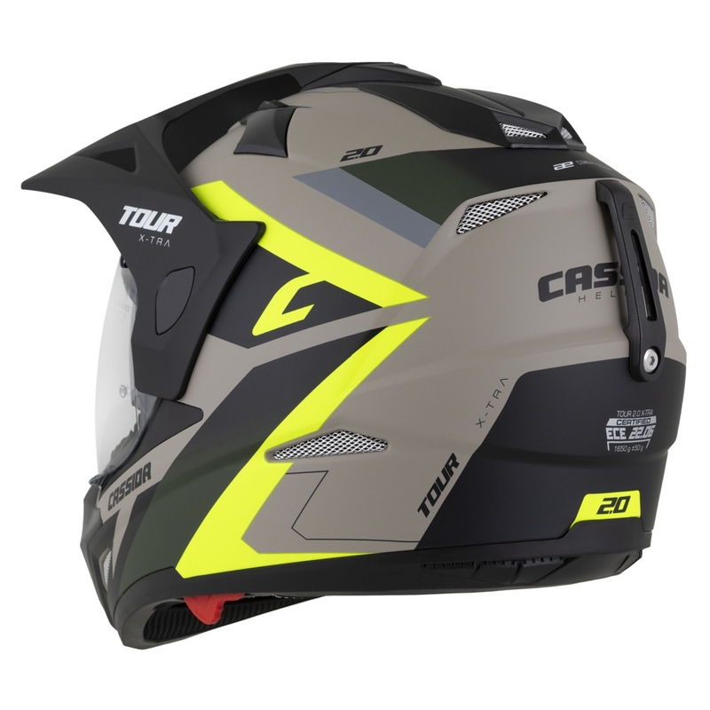 Enduro čelada Cassida Tour 2.0 X-tra mat sand-fluo rumeno-zeleno-črna