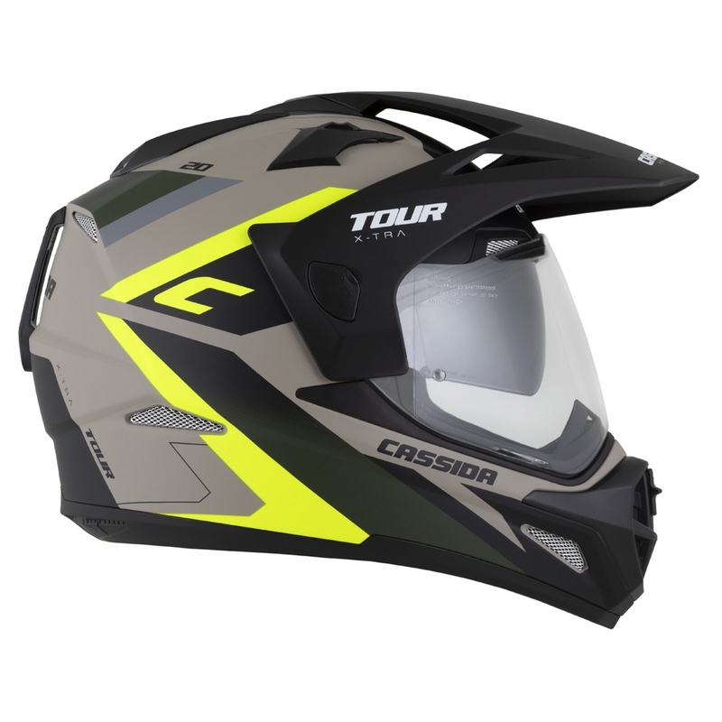 Enduro čelada Cassida Tour 2.0 X-tra mat sand-fluo rumeno-zeleno-črna