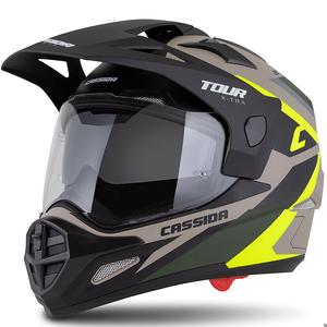 Enduro čelada Cassida Tour 2.0 X-tra mat sand-fluo rumeno-zeleno-črna