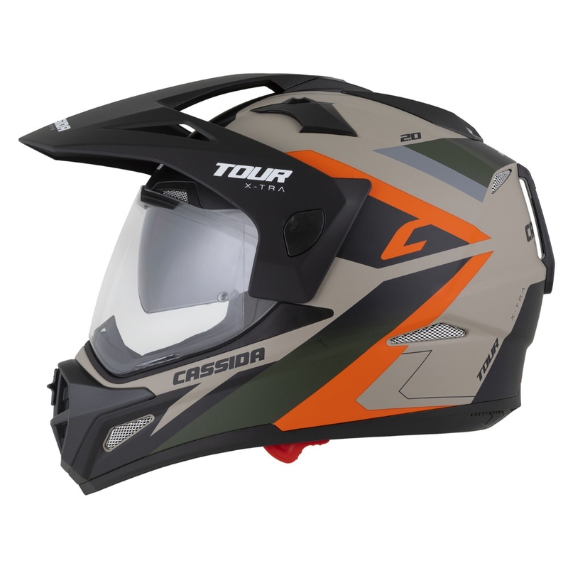 Enduro čelada Cassida Tour 2.0 X-tra mat peščeno-oranžno-zeleno-črna