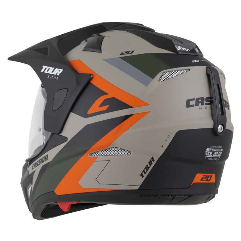Enduro čelada Cassida Tour 2.0 X-tra mat peščeno-oranžno-zeleno-črna