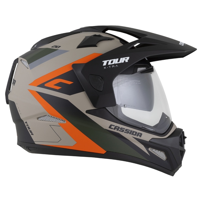 Enduro čelada Cassida Tour 2.0 X-tra mat peščeno-oranžno-zeleno-črna