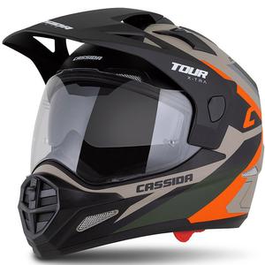 Enduro čelada Cassida Tour 2.0 X-tra mat peščeno-oranžno-zeleno-črna