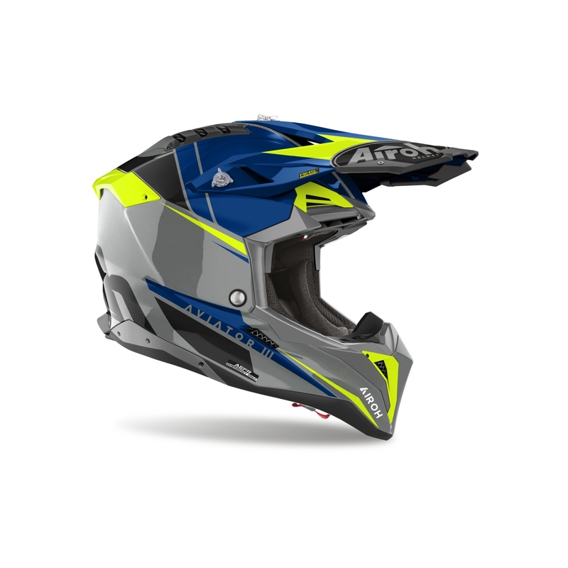 Motokros čelada Airoh Aviator 3.0 Push modra