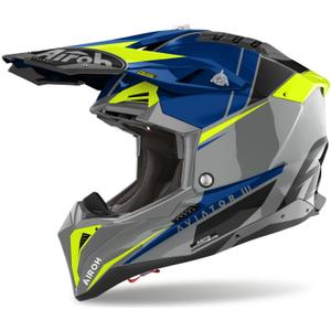 Motokros čelada Airoh Aviator 3.0 Push modra
