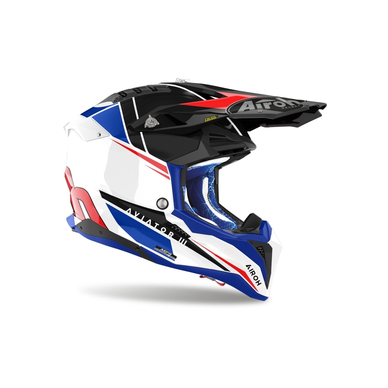 Motokros čelada Airoh Aviator 3.0 Push modro-rdeča