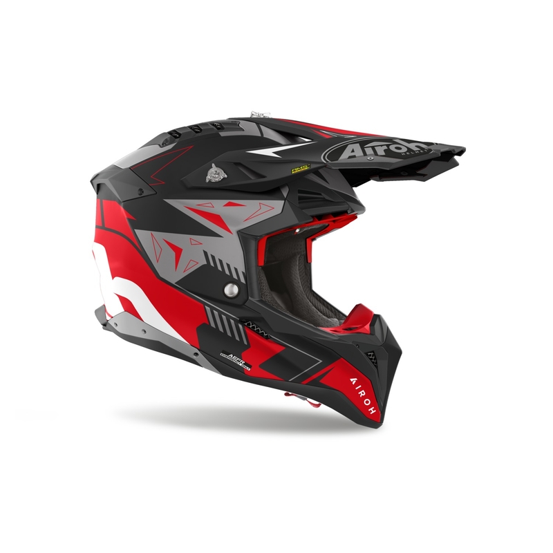 Motokros čelada Airoh Aviator 3 Spin rdeča mat