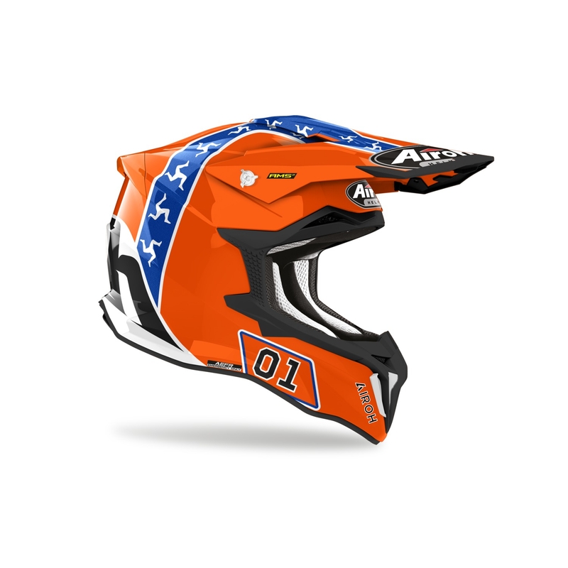 Oranžna motokros čelada Airoh Strycker Hazzard razprodaja