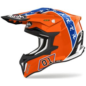 Oranžna motokros čelada Airoh Strycker Hazzard razprodaja