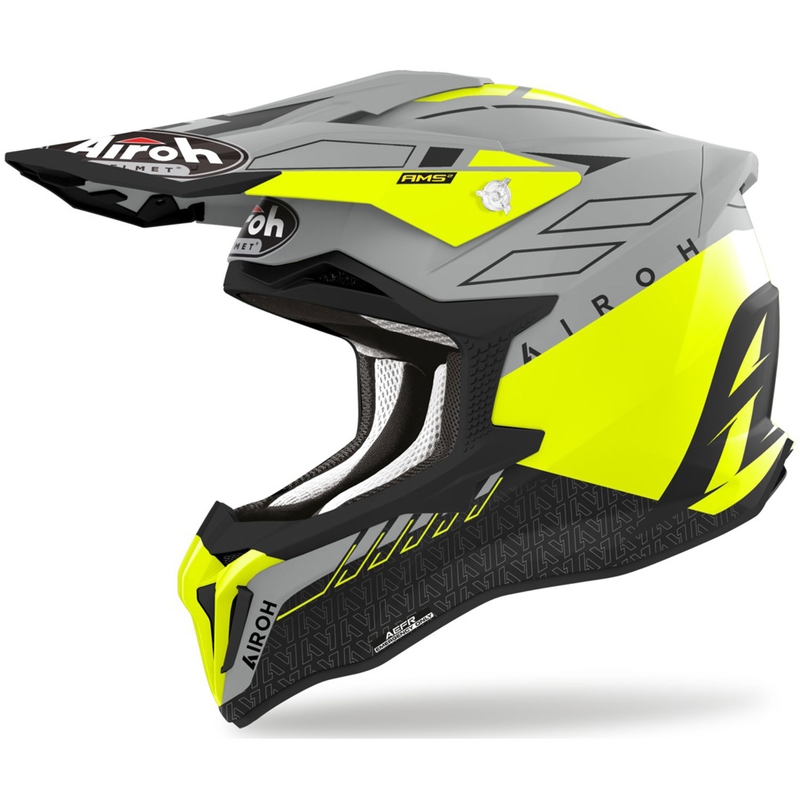 Motokros čelada Airoh Strycker Skin yellow mat razprodaja