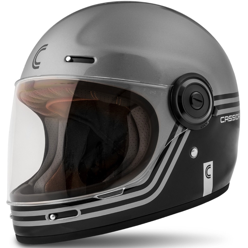 Cassida Fibre Super Hooligan Integral Motoristična čelada črno-siva
