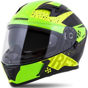 Integral motoristična čelada Cassida Integral 3.0 DRFT zelena in biserno rumena