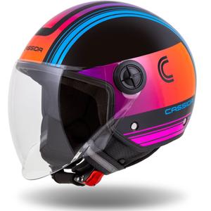 Cassida Handy Metropolis Black-Turquoise Gradient Open motoristična čelada