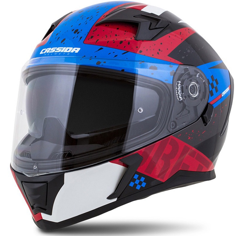 Integral motoristična čelada Cassida Integral 3.0 DRFT rdeče-perle modra