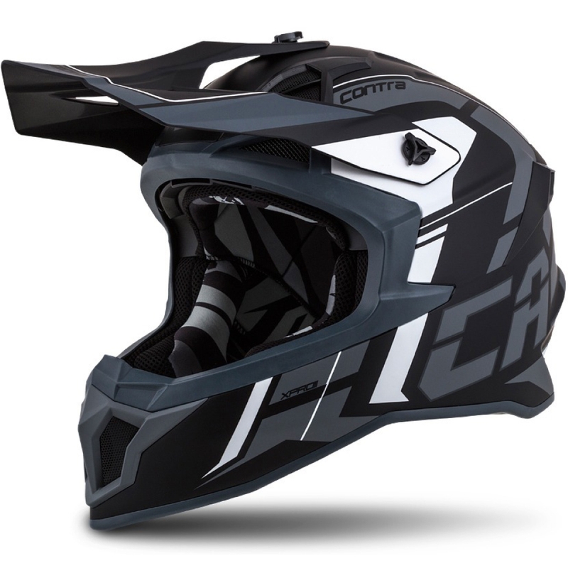 Cassida Cross Pro II Contra motokros čelada črno-sivo-bela