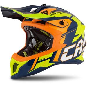 Motokros čelada Cassida Cross Pro 2 Contra fluo rumeno-oranžno-modra