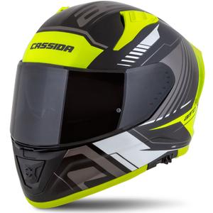Cassida Aero Drome integralna motoristična čelada črno-fluo rumeno-belo-siva
