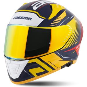 Motoristična čelada Cassida Aero Drome Integral Blue-Fluo Yellow-Orange-Red-Light Blue-White