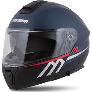 Motoristična čelada na preklop Cassida Modulo 2.1 Compass mat modra biserno-črno-rdeča