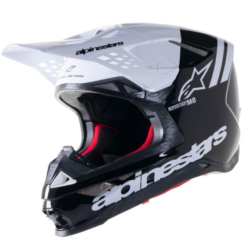 Alpinestars Supertech S-M8 Radium 2 motokros čelada črno-bela