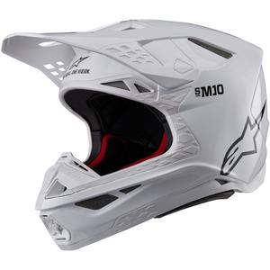 Motokros čelada Alpinestars Supertech S-M10 Solid white