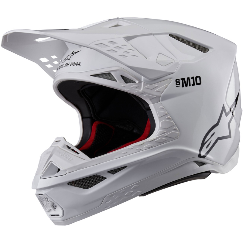 Motokros čelada Alpinestars Supertech S-M10 Solid white