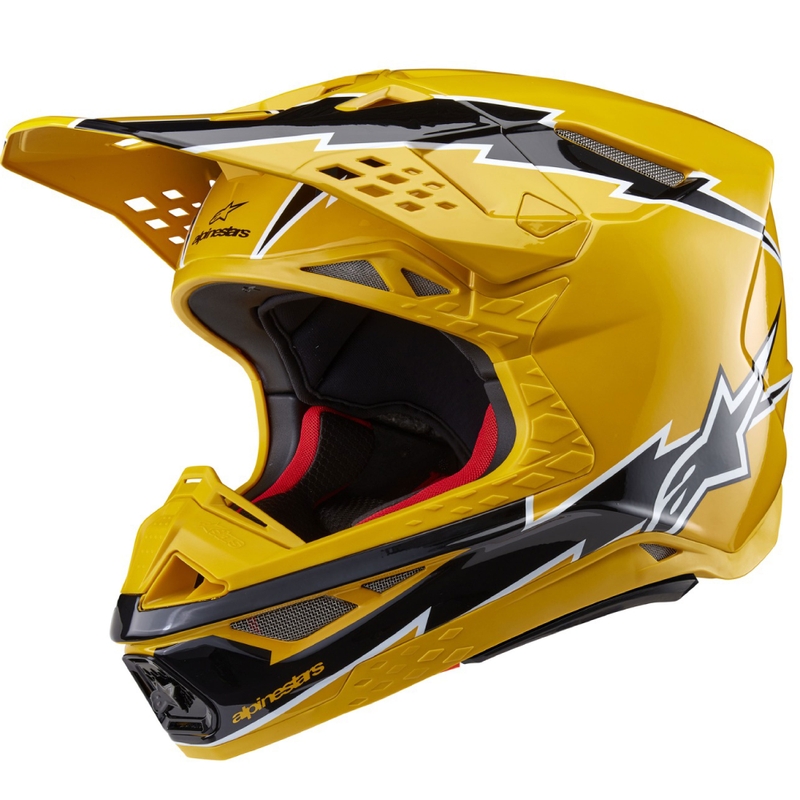 Alpinestars Supertech S-M10 Ampress motokros čelada črno-rumena