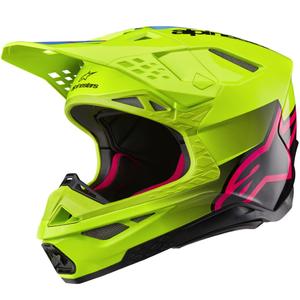 Motokros čelada Alpinestars Supertech S-M10 Unite fluo rumeno-črno-roza