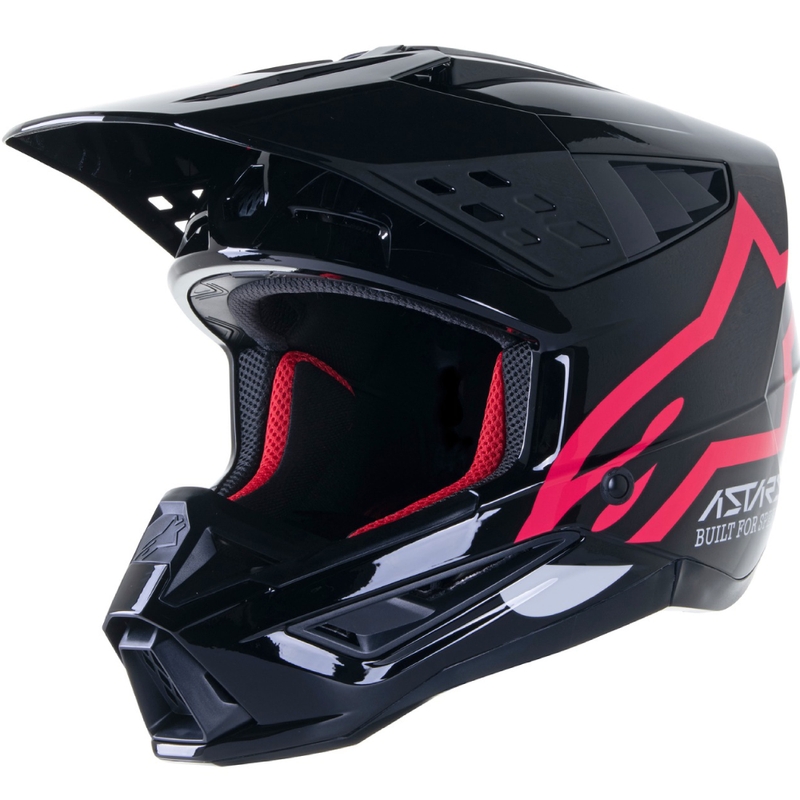 Alpinestars S-M5 Compass motokros čelada črno-roza