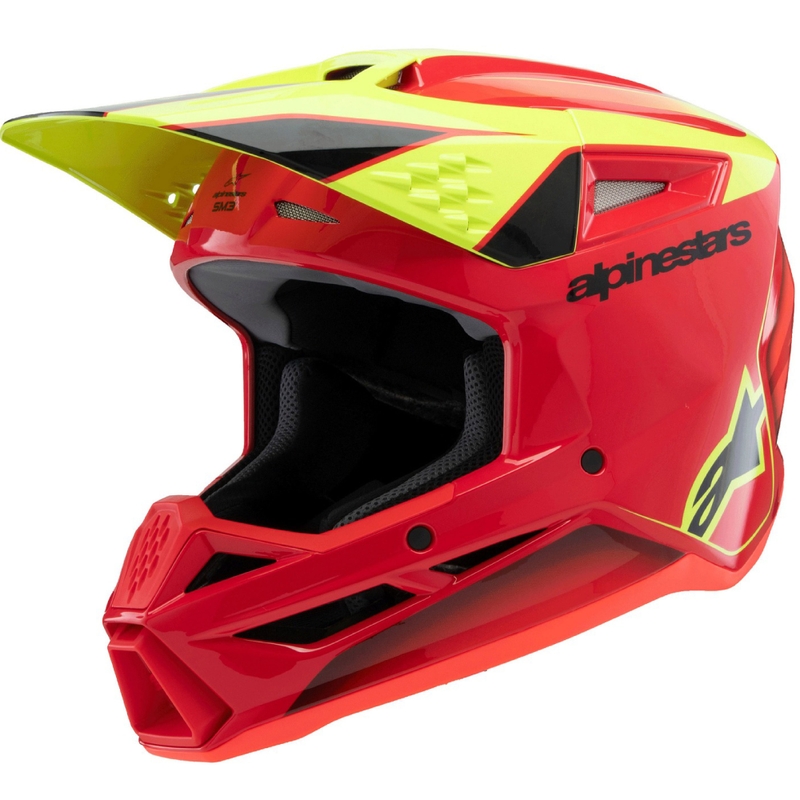 Otroška motokros čelada Alpinestars S-M3 FRAY rdeče-fluo rumeno-črna