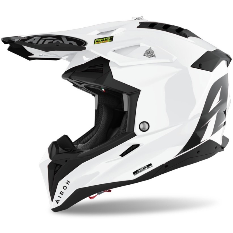 Motokros čelada Airoh Aviator 3.0 Color, bela, sijajna