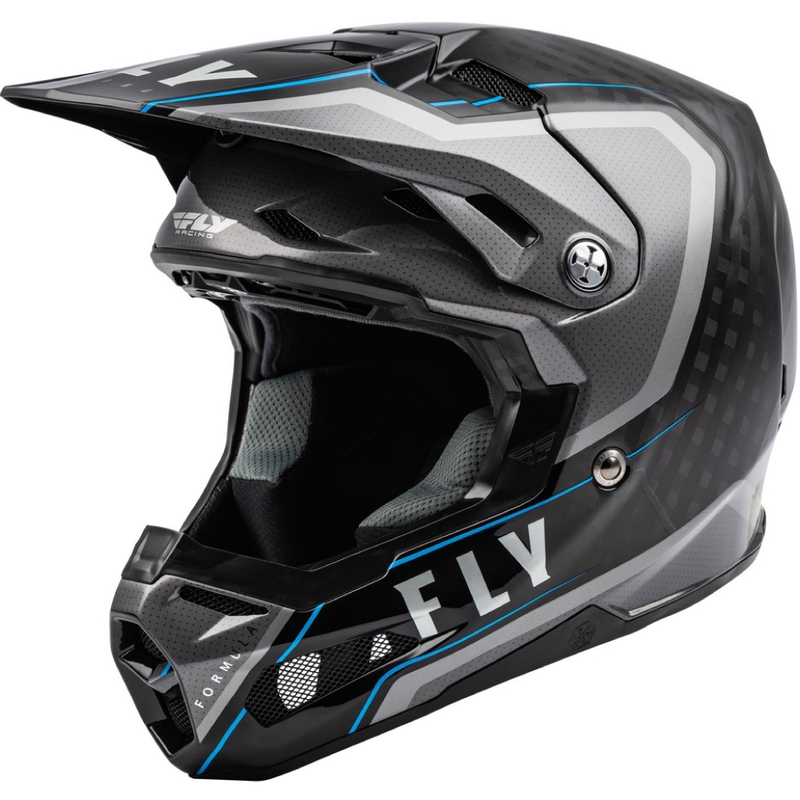 Motokros čelada FLY Racing Formula Axon black-grey-blue