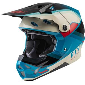 Motokros čelada FLY Racing Formula CP črno-sivo-turkizna