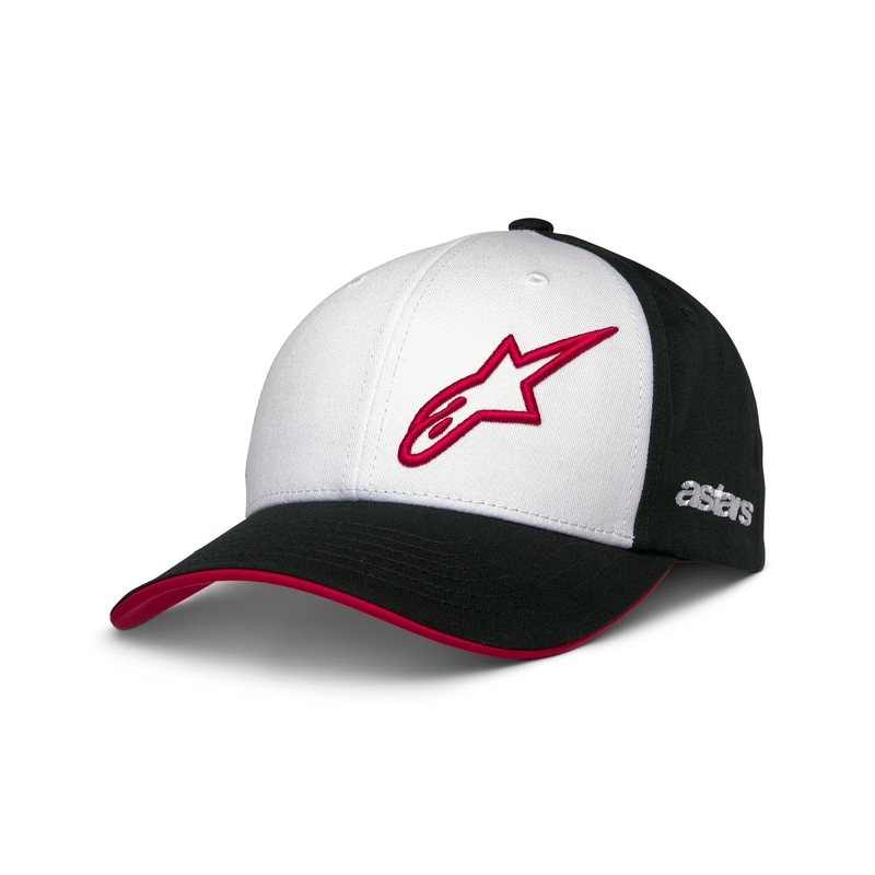 Kapa Alpinestars Sessionized Snapback belo-črno-rdeča