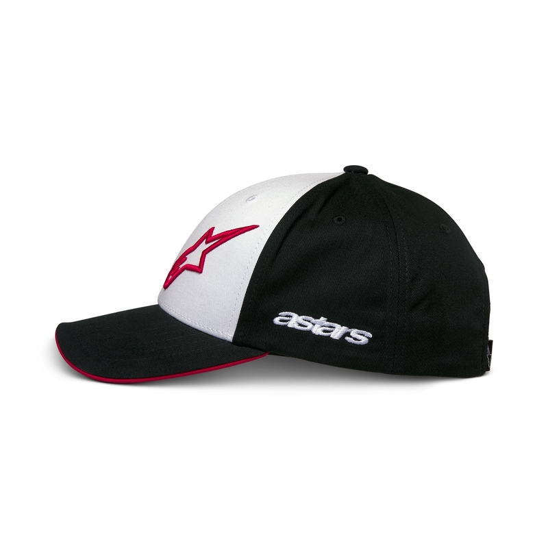 Kapa Alpinestars Sessionized Snapback belo-črno-rdeča