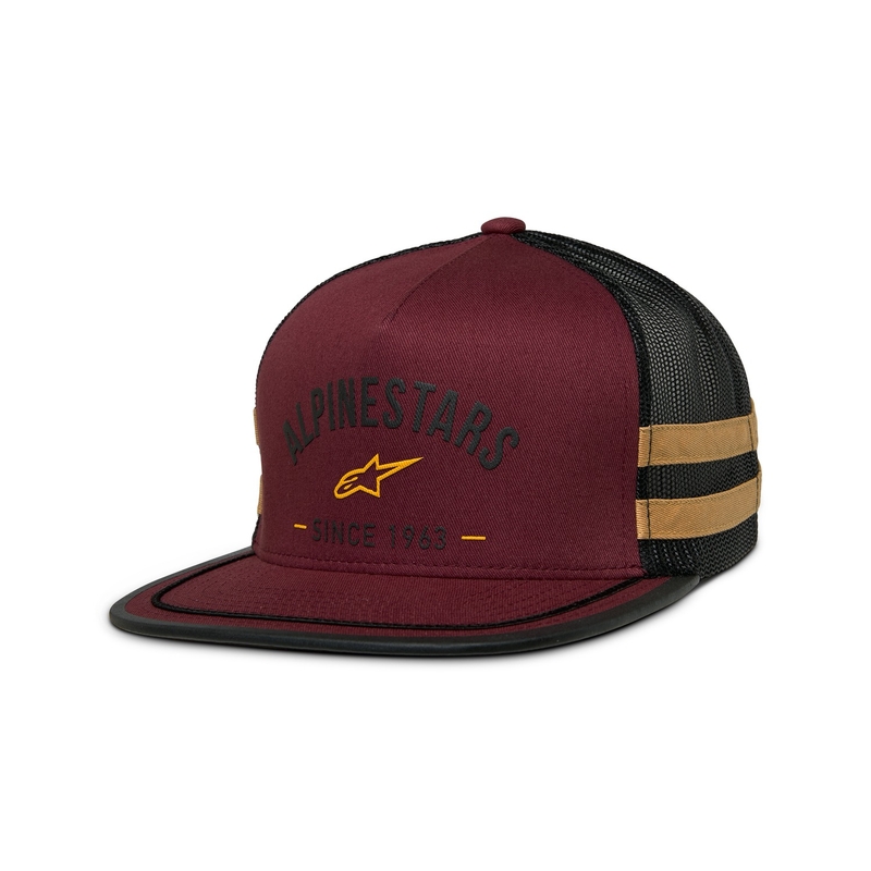 Alpinestars Backline Trucker Cap opečnato rdeče-črno-zlata