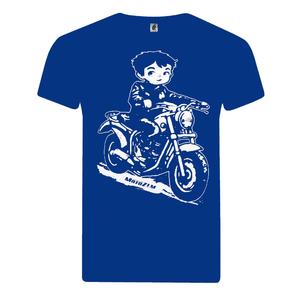 Otroška fantovska majica MotoZem - Biker modra