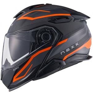 Motoristična čelada na preklop Nexx X.Lifetour PRO Mile mat oranžno-siva