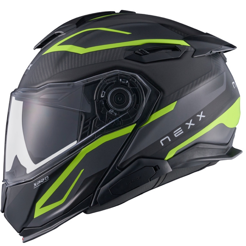 Motoristična čelada na preklop Nexx X.Lifetour PRO Mile mat sivo-fluo rumena
