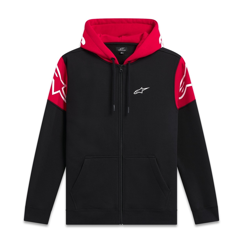 Alpinestars Velocity Pulover s kapuco črno-rdeč