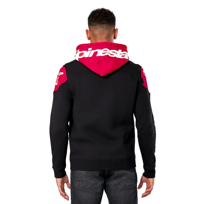 Alpinestars Velocity Pulover s kapuco črno-rdeč
