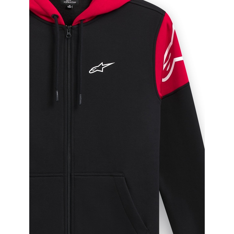 Alpinestars Velocity Pulover s kapuco črno-rdeč