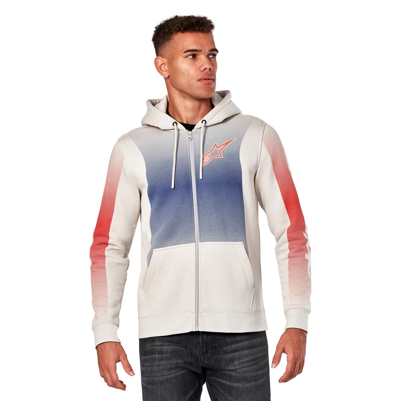 Alpinestars Arising Pulover s kapuco bel umazano-modro-rdeč