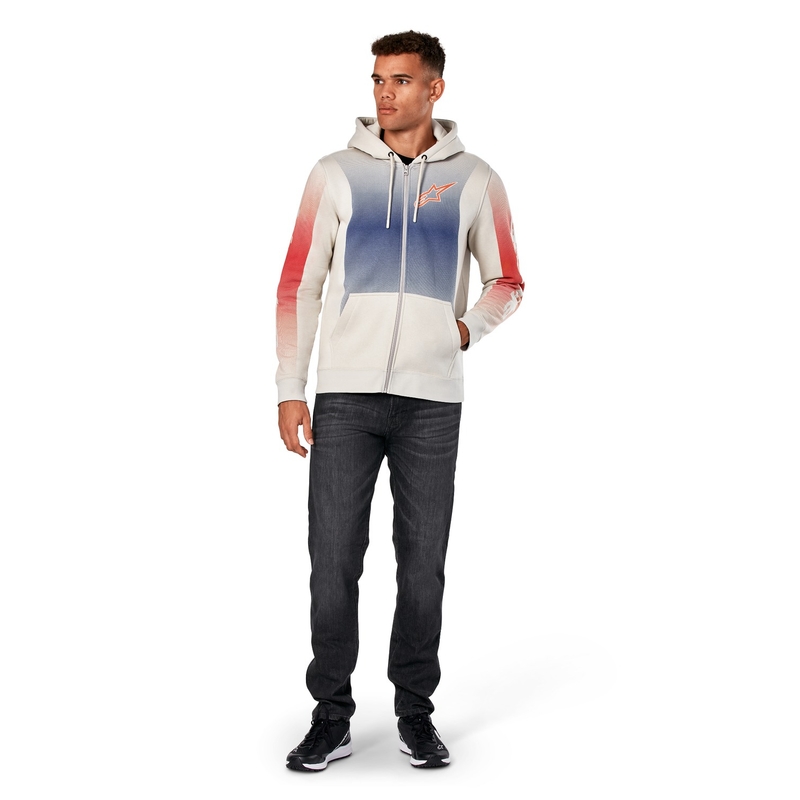 Alpinestars Arising Pulover s kapuco bel umazano-modro-rdeč