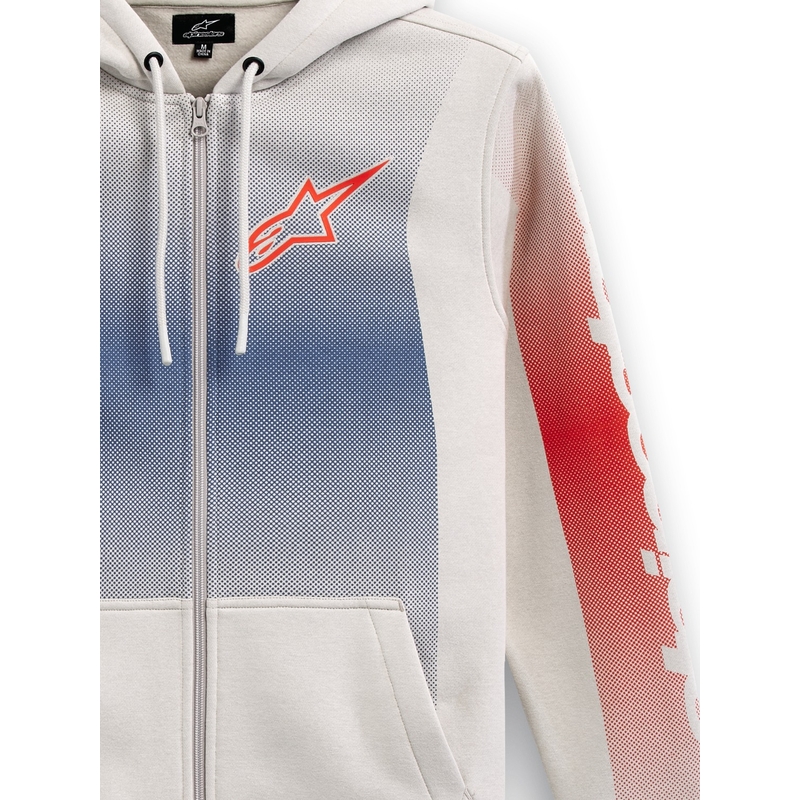 Alpinestars Arising Pulover s kapuco bel umazano-modro-rdeč
