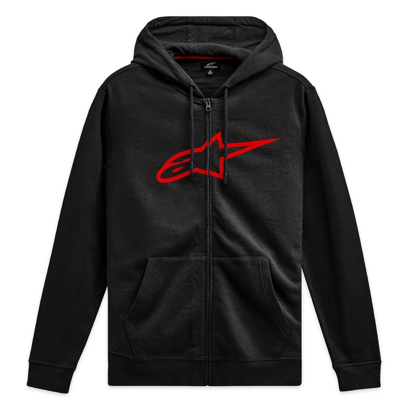 Alpinestars Ageless Zip Pulover s kapuco 3 črno-rdeč