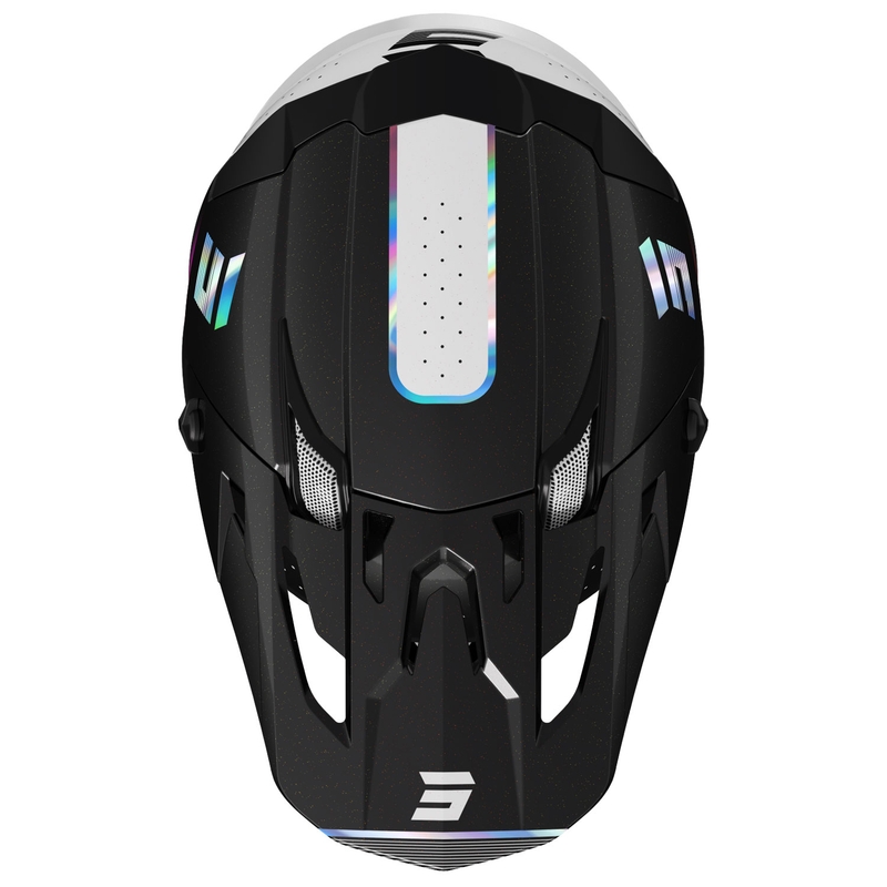 Motokros čelada Shot Core Honor črna-holografska biserna