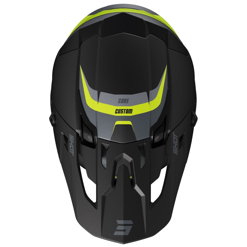 Motokros čelada Shot Core Custom črno-fluo rumena